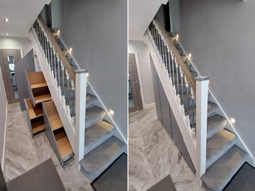 Custom fitted under stair storage