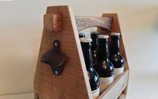 Beer crate - 6 bottle rustic pine - Image 2