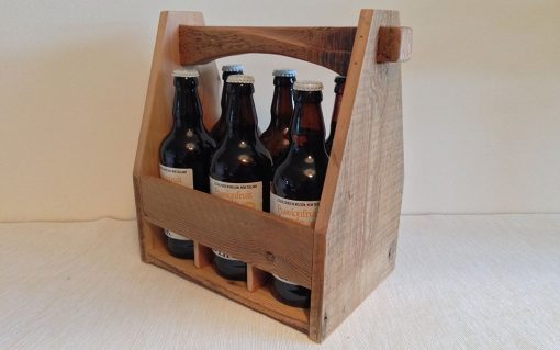 Beer crate - 6 bottle rustic pine - Image 4