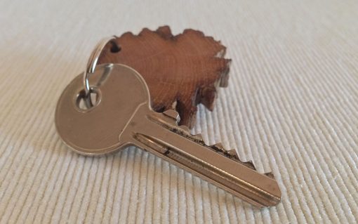 Oak keyring rustic round rough edge - Image 2