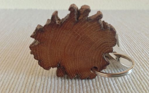 Oak keyring rustic round rough edge - Image 3
