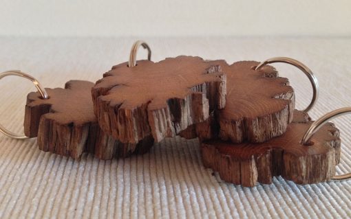 Oak keyring rustic round rough edge - Image 4
