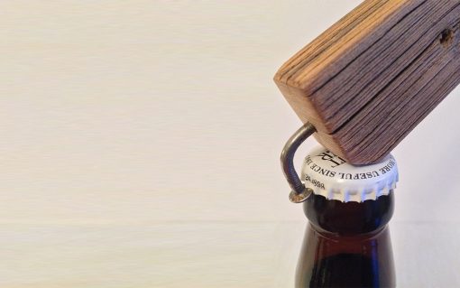 Pine rustic bottle opener natural finish - Image 3