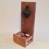 Pine rustic mounted bottle opener - magnetic
