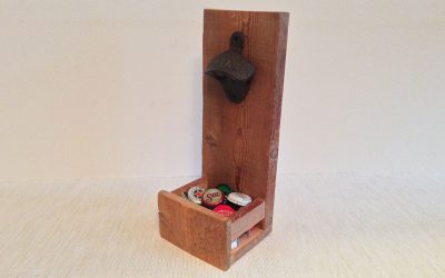 Pine rustic mounted bottle opener - magnetic