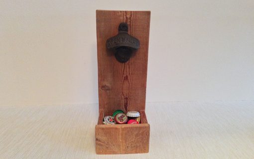 Pine rustic mounted bottle opener - magnetic - Image 3