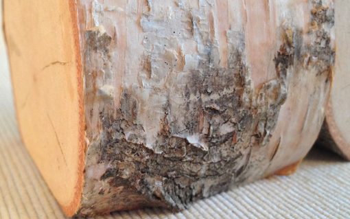Birch log tealight candle holder rustic bark 2 piece - Image 3