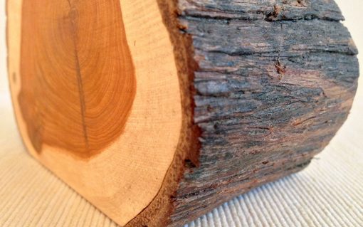 Cypress log tealight candle holder rustic bark 1 piece - Image 4