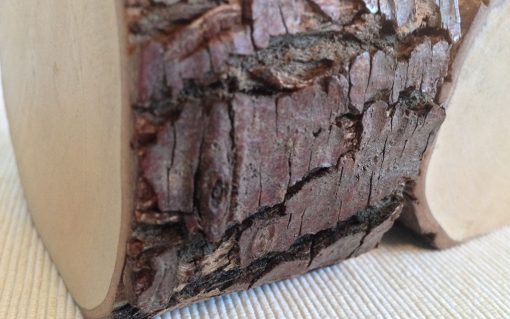 Hardwood log tealight candle holder rusitc bark 2 piece - Image 5