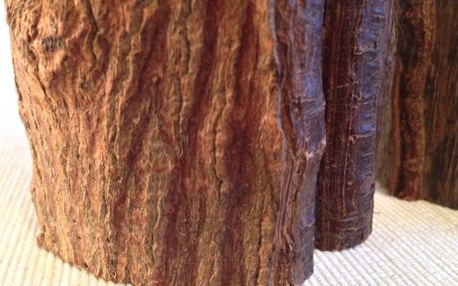 Hardwood pillar tealight candle holder rustic bark 3 piece - Image 3