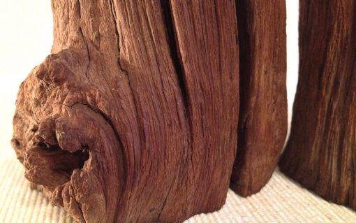 Oak pillar tealight candle holder rustic wood 3 piece - Image 3