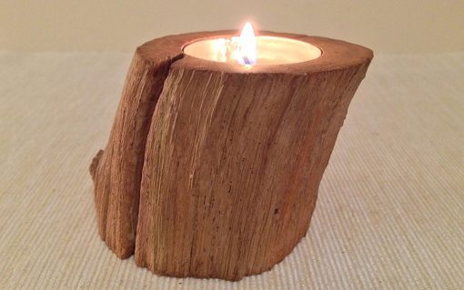 Oak pillar tealight candle holder rustic wood 1 piece - Image 3