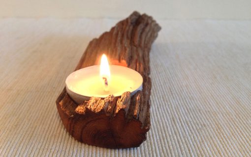 Oak driftwood 1 tealight candle holder - Image 3