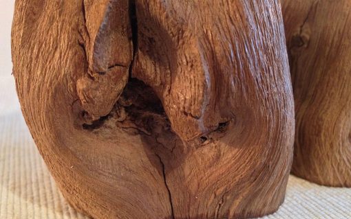 Oak pillar rustic wood tealight candle holder 2 piece - Image 3