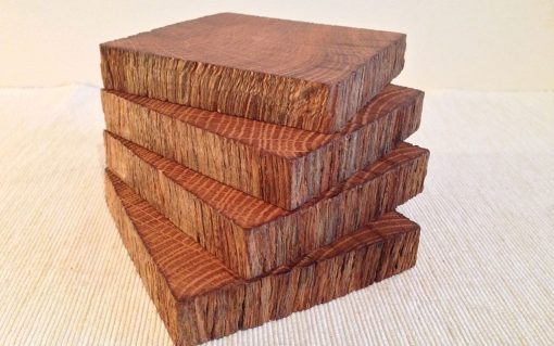 Oak coaster set rustic edge 4 piece - Image 2