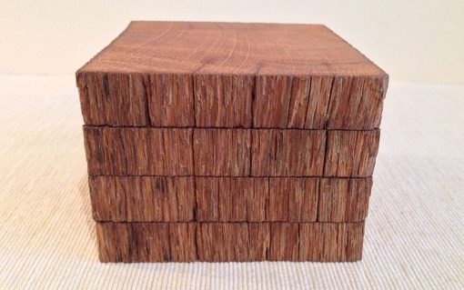 Oak coaster set rustic edge 4 piece - Image 3