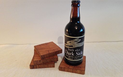 Oak coaster set rustic edge 4 piece - Image 4