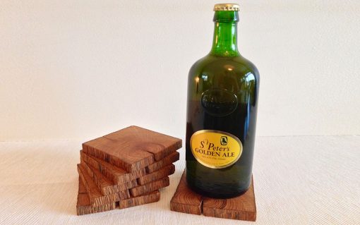 Oak drink coaster set rustic edge 6 piece - Image 5