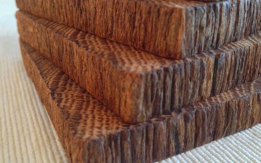 Oak drink coaster set rustic edge 4 piece - Image 4