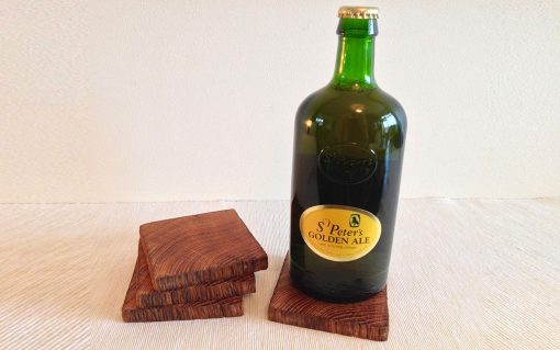 Oak drink coaster set rustic edge 4 piece - Image 5