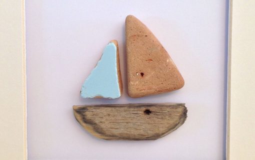 Beach/boat scene 8" square photo frame - Image 3