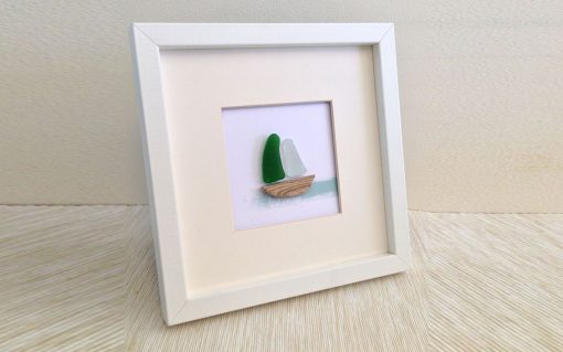 Beach/boat 8" square photo frame