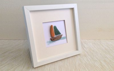 Boat/beach 8" square photo frame