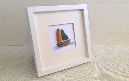 Boat/beach 8" square photo frame
