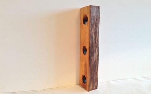 3 Bottle self-balancing rustic oak wine holder - Image 2