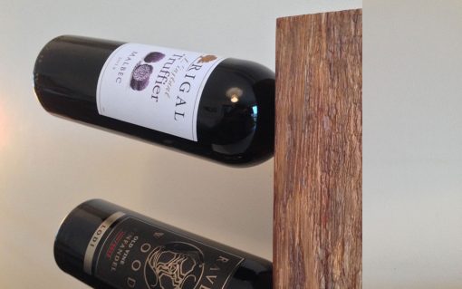 3 Bottle self-balancing rustic oak wine holder - Image 5