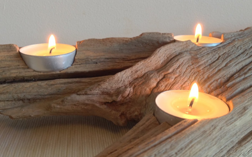 Oak driftwood 6 tealight candle holder - Image 5