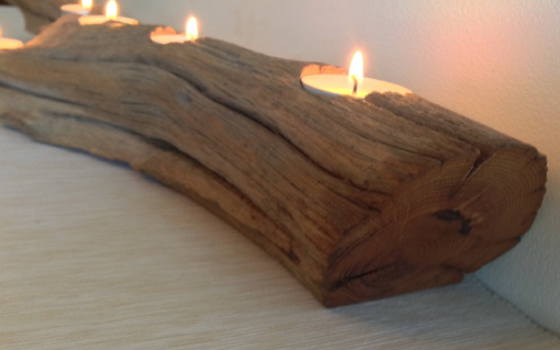 Oak driftwood 6 tealight candle holder - Image 3