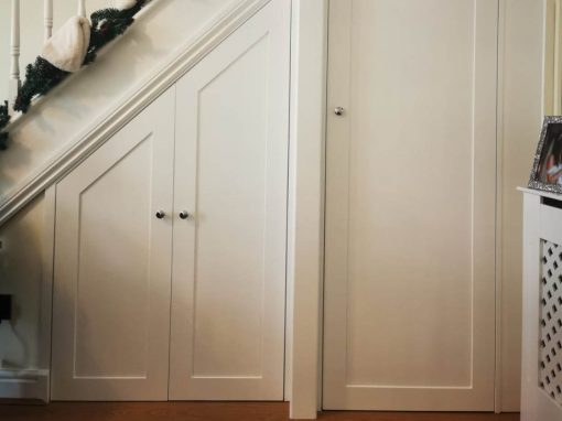 Under stair storage with wine rack