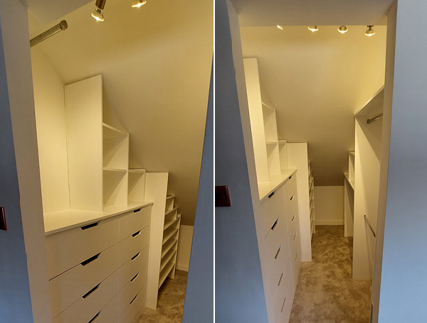 Custom loft wardrobe storage