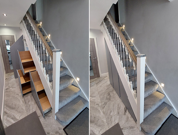 Custom fitted under stair storage