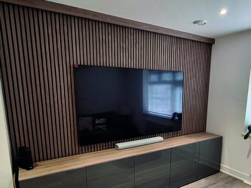 Slatted wall panelling