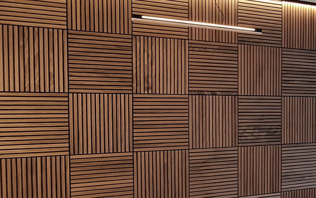 Slat wall panel feature wall